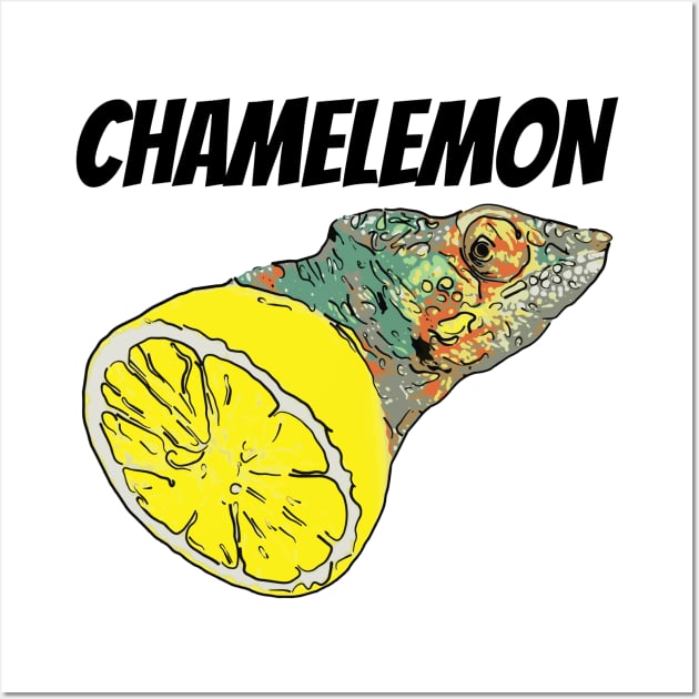 Funny Chameleon Lemon Chamelemon Wall Art by ardp13